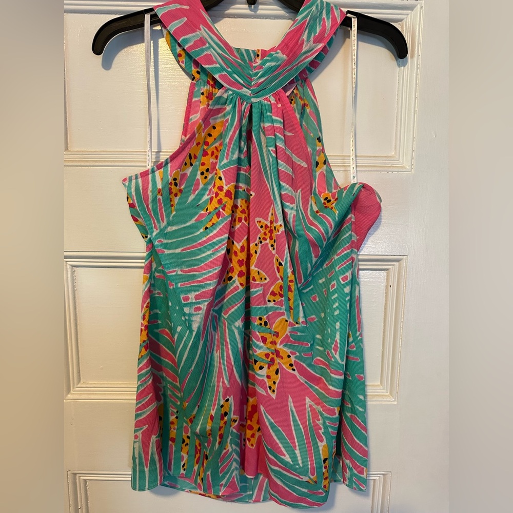 Lilly Pulitzer Tropical Pink and Green tank halter top
